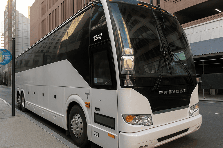 a Charter Bus Rental Rockford coach bus