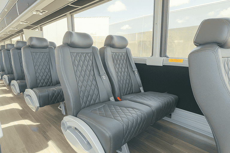 interior of Charter Bus Rental Rockford charter bus